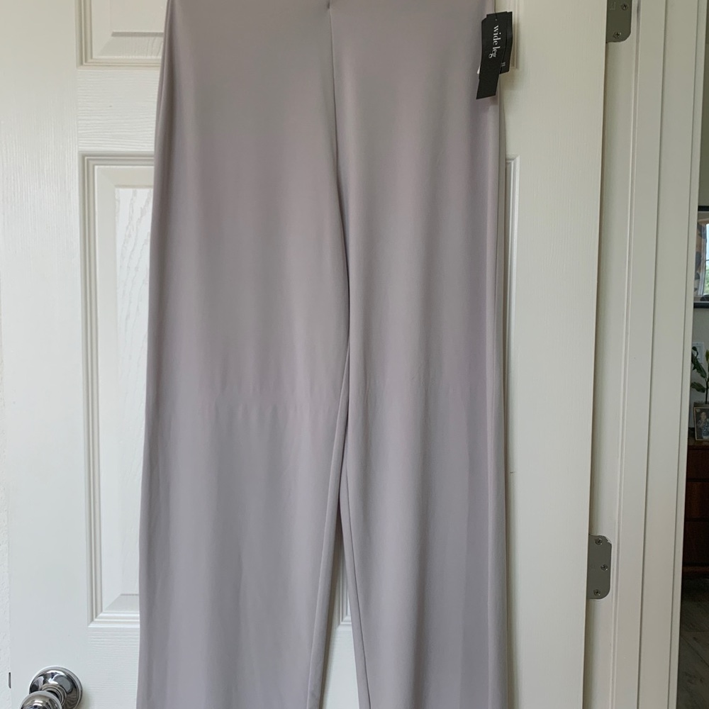 Light Gray Wide-Leg Pants